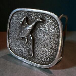 VTG Canada Goose Buckle Pewter 3D Relief Hunter Collectible Elm Tree Studio Inc.